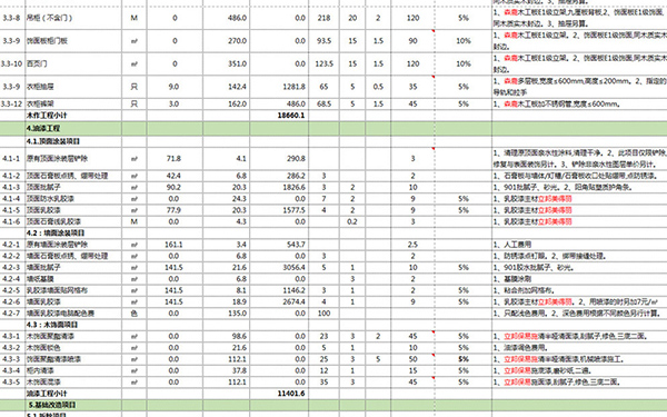 裝修報(bào)價(jià)單明細(xì)